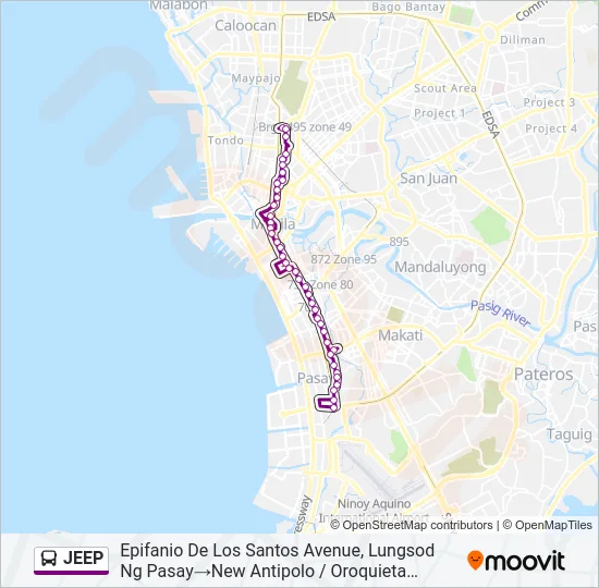 JEEP Bus Line Map