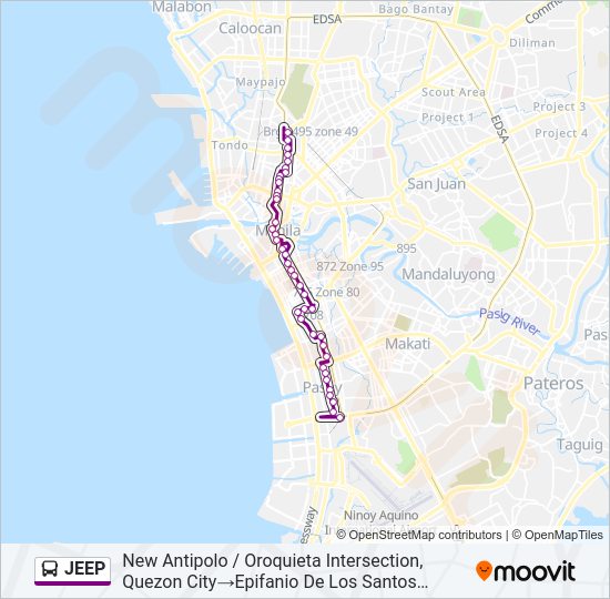 JEEP Bus Line Map