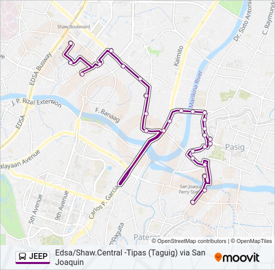 JEEP Bus Line Map