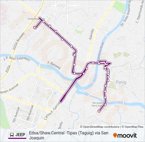 JEEP Bus Line Map