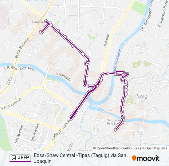 JEEP Bus Line Map