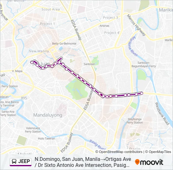 JEEP Bus Line Map