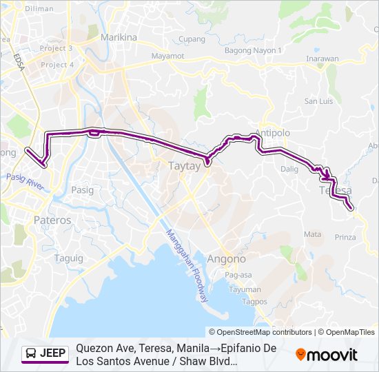 JEEP Bus Line Map