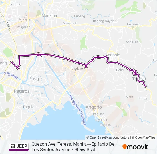 JEEP Bus Line Map