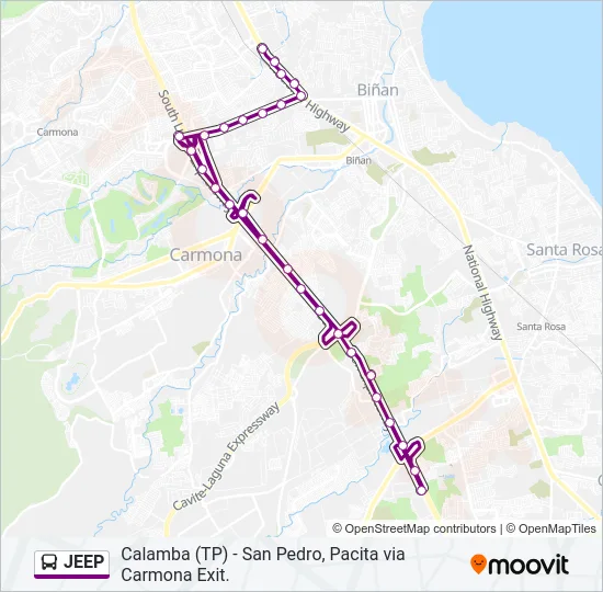 JEEP Bus Line Map