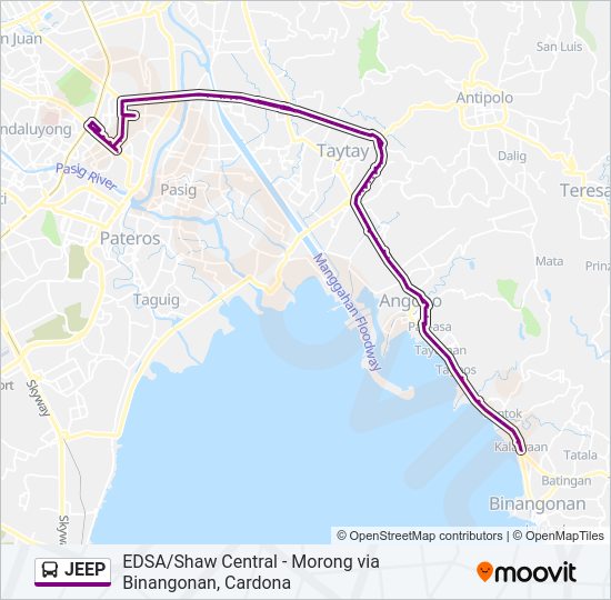 JEEP Bus Line Map