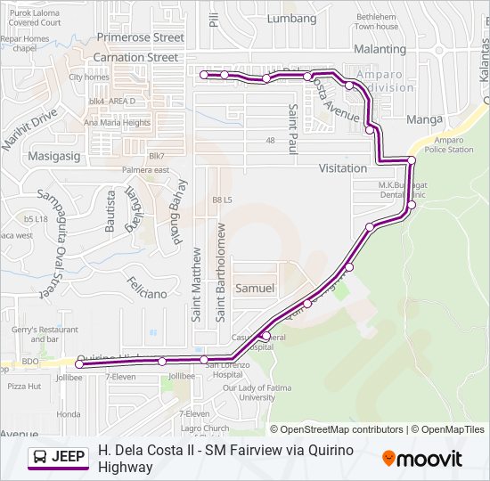 JEEP Bus Line Map