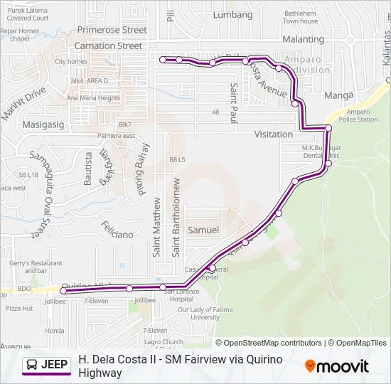 JEEP Bus Line Map