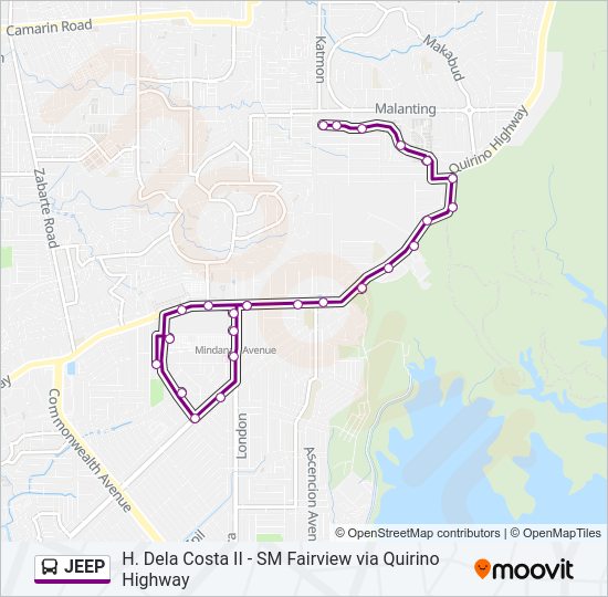 JEEP Bus Line Map