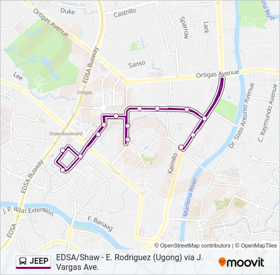 JEEP Bus Line Map