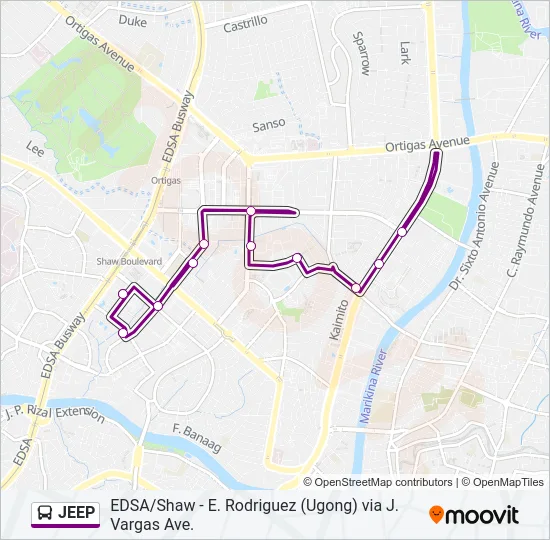 JEEP Bus Line Map