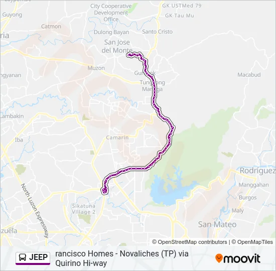 JEEP Bus Line Map
