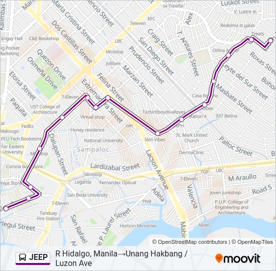 JEEP Bus Line Map