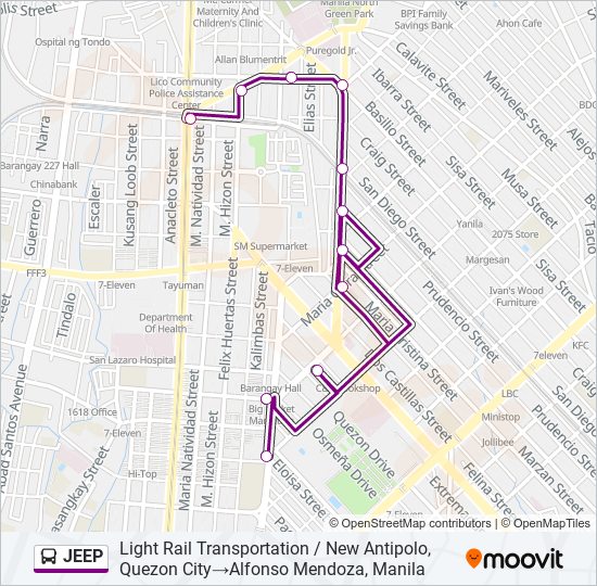 JEEP bus Line Map