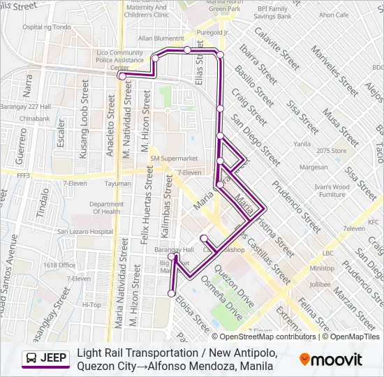 JEEP Bus Line Map