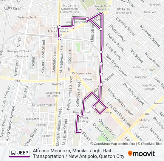 JEEP Bus Line Map