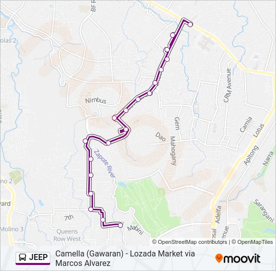 JEEP Bus Line Map