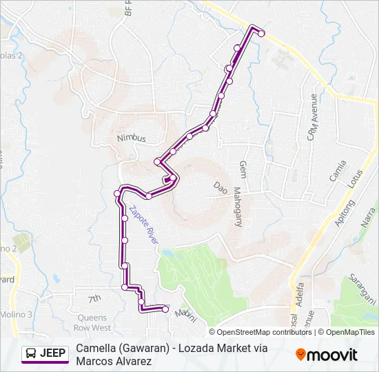 JEEP Bus Line Map