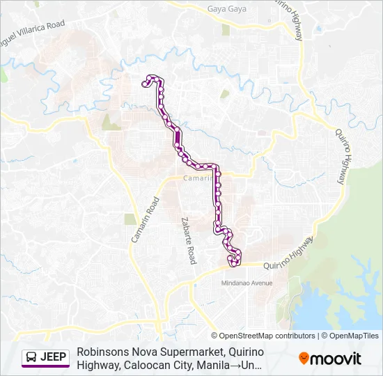 JEEP Bus Line Map