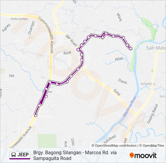 JEEP Bus Line Map