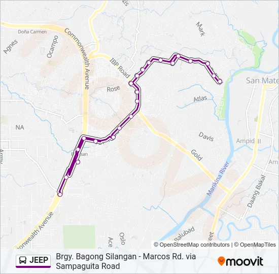 JEEP Bus Line Map