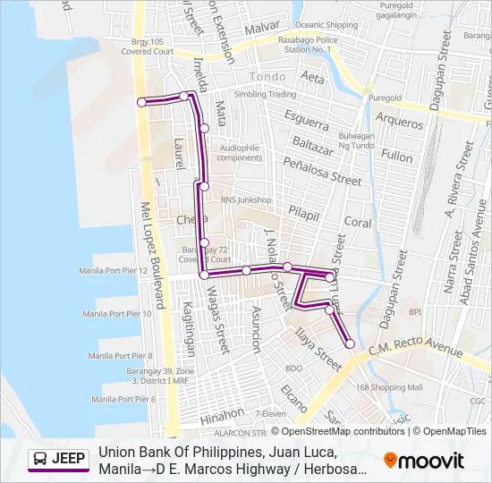 JEEP Bus Line Map