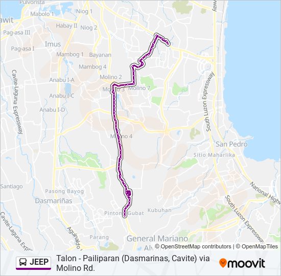 JEEP Bus Line Map