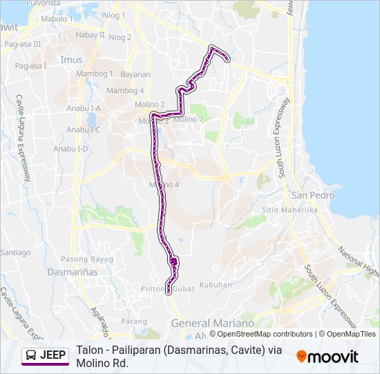 JEEP Bus Line Map