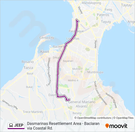 JEEP Bus Line Map