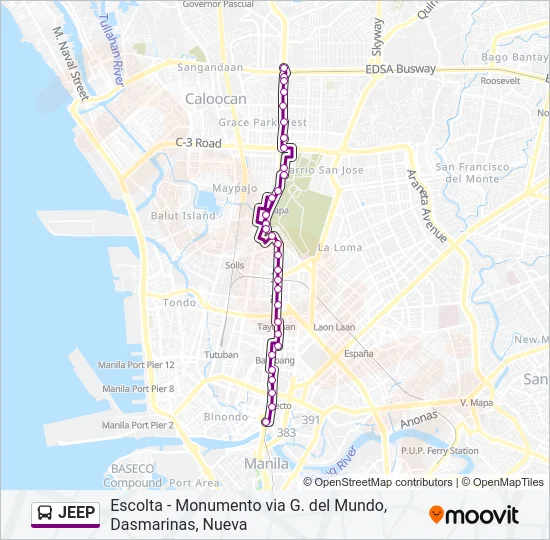 JEEP Bus Line Map