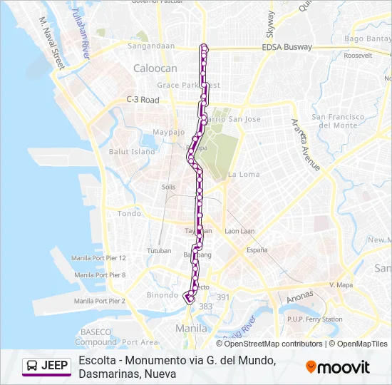 JEEP Bus Line Map