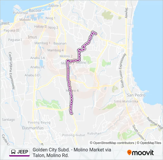 JEEP Bus Line Map