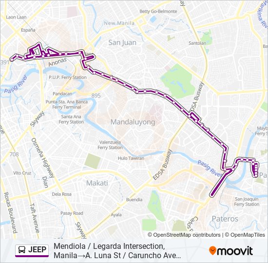 JEEP Bus Line Map