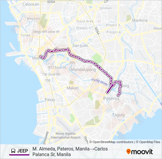 JEEP Bus Line Map