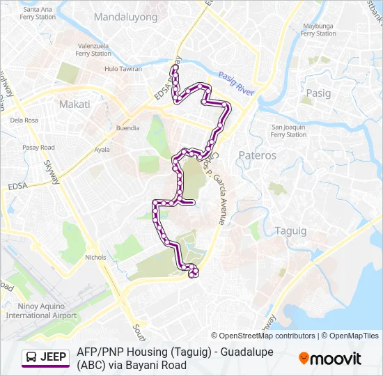 JEEP Bus Line Map