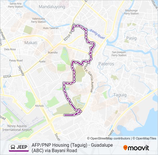 JEEP Bus Line Map