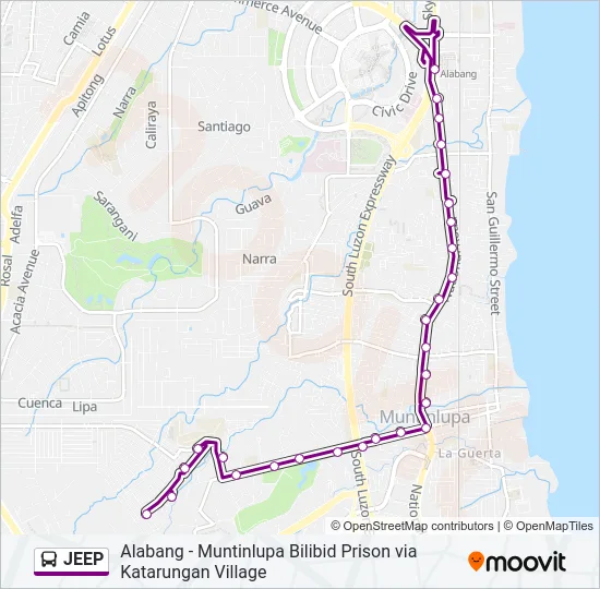 JEEP Bus Line Map