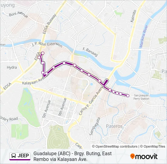 JEEP Bus Line Map