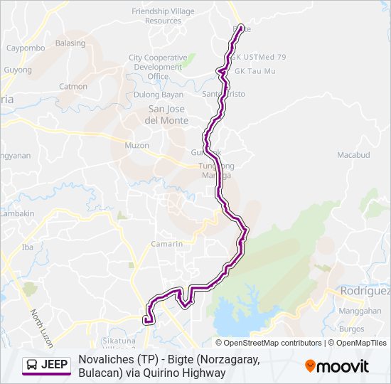 JEEP Bus Line Map