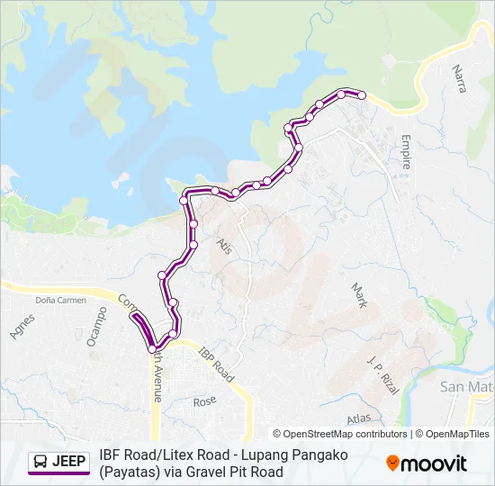 JEEP Bus Line Map
