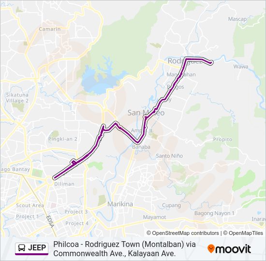 JEEP Bus Line Map