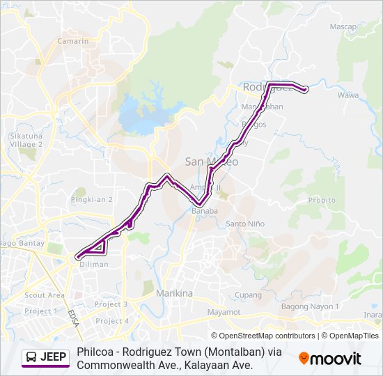 JEEP Bus Line Map