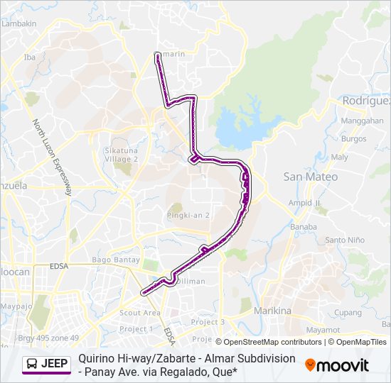 JEEP Bus Line Map