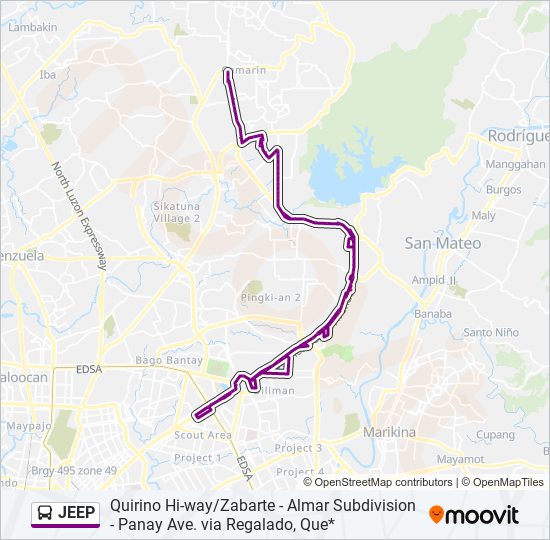 JEEP Bus Line Map