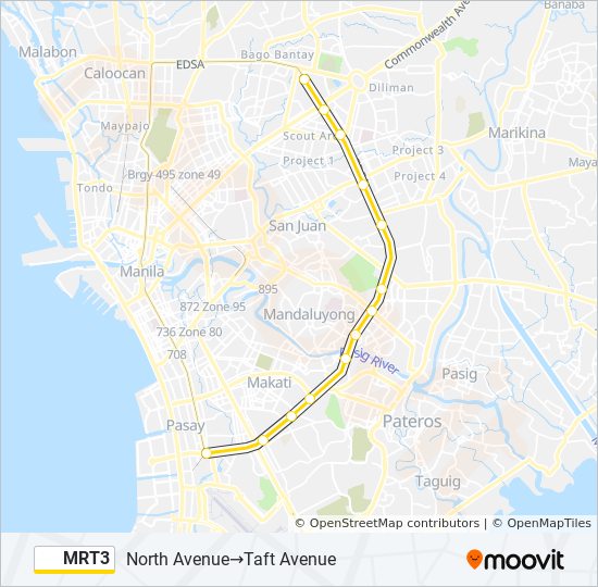 MRT3 train Line Map