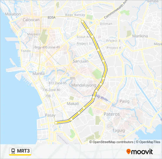 MRT3 Train Line Map
