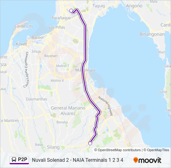 P2P Bus Line Map