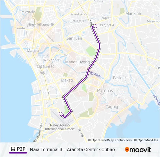 P2P Bus Line Map