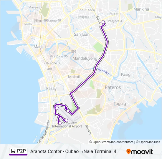 P2P Bus Line Map