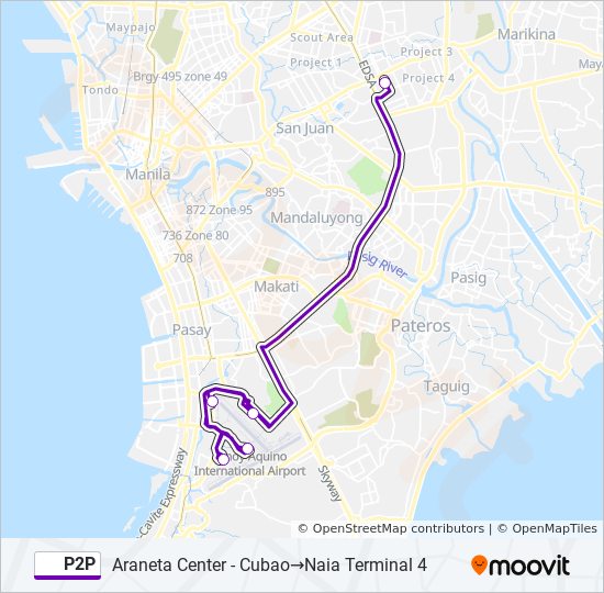 P2P bus Line Map
